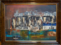 Aba Novák V. jelzéssel: Tartoria Porto olaj-farost (másolat) keretben 65x50 cm
