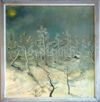 Balás Attila, Sipeki (1906-1976) : Telehold. Olaj, farost. jelzett. 70x70 cm keretben