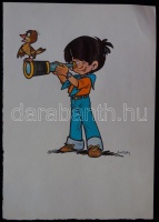 Dargay Attila (1927-2009) rajz, vegyes technika-papír, jelzett 21x30cm