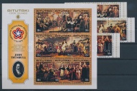 1976 Az Amerikai Egyesült Államok függetlenségének 200. évfordulója 3 db hármascsík Mi 181-189 + blokk Mi 8