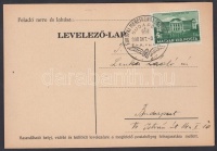 1938 Képeslap EURÓPAI MENETRENDI ÉRTEKEZLET alkalmi bélyegzéssel