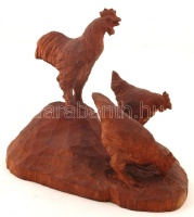 Kalapos nő galambbal, festett műgyanta, jelzés nélkül, kopott, m:48 cm