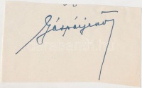 Gáspár Jenő (1894-1964) magyar költő, író, szerkesztő.
Aláírás kivágáson.