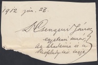 Csengery János (1856-1945) klasszika-filológus, műfordító, egyetemi tanár, a Magyar Tudományos Akadémia tagja.
Aláírás kivágáson.