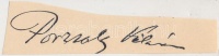 Porzsolt Kálmán (1860-1940) író, újságíró, színigazgató; a Petőfi Társaság tagja.
Aláírás kivágáson.