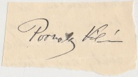 Porzsolt Kálmán (1860-1940) író, újságíró, színigazgató; a Petőfi Társaság tagja.
Aláírás kivágáson.