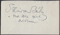 Szira Béla (1890-1961):színikritikus.
Aláírás kivágáson.