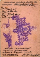5 db II. világháborús magyar képeslap és egyedi készítésű tábori levelezőlap / 5 Hungarian Feldpost cards from WWII era, including handmade pieces