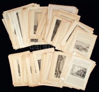 cca 1840-1910 Nagy metszet és nyomat tétel: kb 500 db különböző témájú sokszorosított grafika a XIX. sz végéről. Rengeteg városkép a világ minden tájáról, közte magyar városok is. Nagyrészt különböző kiadványokból