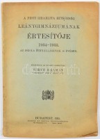 1935 A pesti izraelita hitközség leánygimnáziumának értesítője 1934-1935. Szerk.: Wirth Kálmán. Bp., iskola igazgatósága. Papírkötésben, jó állapotban.