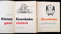 2 db német nyelvű vasútmodellező könyv: Trost, Gerhard: Kleine Eisenbahn ganz einfach (1962); Trost, Gerhard: Kleine Eisenbahn ganz raffiniert (1960). Kartonált papírkötésben, védőborítóval, jó állapotban.