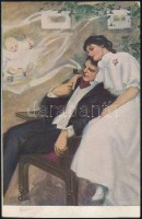 45 db régi művészeti és üdvözlő lap / 45 old art and greeting postcards