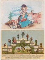 4 db RÉGI reklám képeslap: kerékpár, gyógyszer, Pestszenterzsébeti Postás Sportegyesület, Dreher / 4 pre-1948 advertising postcards: La Thaolaxine, Bicycle, postman's sport club, Dreher