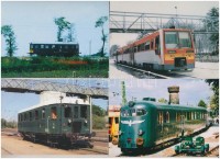 15 db MODERN magyar motorvonat, vasút motívumlap / 15 modern Hungarian railway motive postcards with trains