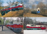 10 db MODERN magyar úttörő vasút motívumlap / 10 modern Hungarian pioneer railway motive postcards from Budapest