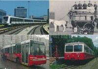 10 db MODERN magyar BKV motívumlap metro, busz, troli, fogaskerekű / 10 modern Hungarian railway motive postcards from Budapest: metro, bus, trolley, funicular