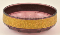 Moser jelzéssel tál, formába préselt, hibátlan, d:20 cm, m: 7 cm