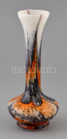 Dekoratív fújt váza, több rétegű, jelzés nélkül, hibátlan, m: 20,5 cm