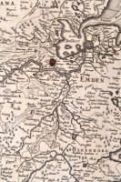 cca 1650 Nova Totius Westphaliae descriptio. Westfalia térképe. Amsterdam, de Wit. Rézmetszet, Szélén szakadásokkal / Map of Westphania. Etching. With tears at the sides. 59x51 cm