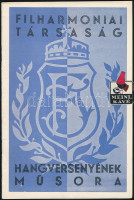 1935 Filharmoniai Társaság 1936. jan. műsorfüzete, benne a zenekar nyilvános főpróbájával, a vezénylő Dr. Dohnányi Ernő, közreműködő Ney Elly, valamint Fischer Annie zenekari zongoraestjével, továbbá Kenéz Lili Ady-estjével, a