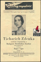 1936 'Koncert' Hangversenyvállalat Rt. műsorfüzete. Benne: Ticharich Zdenka és a Budapesti Szimfónikus Zenekar koncertjével, 1936. ápr. 2. Valamint Bartók Béla és Dohnányi Ernő és mások koncertjeivel. A borítón Meinl Kávé