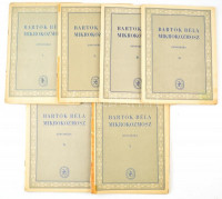 Bartók Béla:Mikrokozmosz zongorára. I-VI. Kotta. Bp.,é.n.,Zeneműkiadó. A borítókon szakadásokkal.