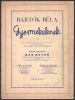 Bartók Béla 3 műve:Gyermekeknek. I., IV., III-IV. Kotta. Bp.,1950-1974,Zeneműkiadó-Editio Musica. Az egyik borító szakadt.