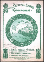1942 vitéz Lengyel Endre: Katona dalai. Bp., 'Emese' Könyv- és Zeneműkiadó. A szerző által dedikált, dátumozott (1943. II. 13.)