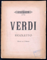cca 1900 Verdi: Rigoletto zongoraátirat, Kottafüzet.