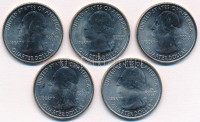 Amerikai Egyesült Államok 2013. 1/4$ 'Nemzeti parkok - Mount Rushmore, White Mountain, Great Basin, Perry's Victory, Fort McHenry' Cu-Ni (5xklf) kapszulában T:1-USA 2013. 1/4 Dollar 'National Parks - Mount Rushmore, White Mountain, Great