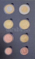 Svájc 2005. 1c-2E (8xklf) próbaveret forgalmi sor, kissé kopott díszkiadásban T:1,1- Switzerland 2005. 1 Cent - 2 Euro (8xdiff) trial strike coin set in somewhat worn original cardboard case C:UNC,AU
