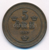 Svédország 1897. 5ö Br 'II. Oszkár' T:2-Sweden 1897. 5 Öre Br 'Oscar II' C:VFKrause KM#757