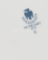 Hollóházi virágmintás porcelán kaspó. Matricás, jelzett, hibátlan, d: 13,5 cm, m: 11,5 cm