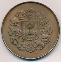 Izrael 1978. '13 esztendős korban a vallási törvények teljesítésére van a fiú kötelezve' kétoldalas, bronz emlékérem, peremen jelzett és sorszámozott '17930', műanyag tokban (59mm) T:1 patinaIsrael 1978. 'At 13 for the fulfilment