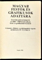 Seregélyi György: Magyar festők és grafikusok adattára. Életrajzi lexikon az 1800-1988 között alkotó festő- és grafikusművészekről. Szeged, 1988, Szerzői. Kiadói aranyozott egészvászon-kötés, kopott borítóval.