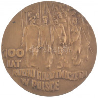 Edward Sitek (1940-2002) 1982. '100 éves a lengyel munkásmozgalom / Nagy proletariátus - SDKPiL, PPS-Lewica, KPP, PPR, PZPR' kétoldalas bronz emlékérem műanyag tokban (80mm) T: 1- foltEdward Sitek (1940-2002) 1982. '100 Lat Ruchu