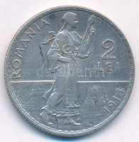 Románia 1914. 2L Ag 'I. Károly' T:VF patina Romania 1914. 2 Lei Ag 'Carol I' C:VF patina Krause KM#43