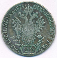 Ausztria 1824A 20kr Ag 'I. Ferenc' T:F patina Austria 1824A 20 Kreuzer Ag 'Franz I' C:F patina Krause KM#2143