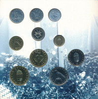 1996. 10f-100Ft (10xklf) 'Magyarország pénzérméi' forgalmi sor dísztokban T:BU patina Adamo FO29