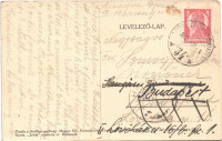 1929 Kács, Kácstapolcai Gyógyfürdő + 'SÁTORALJAÚJHELY - BUDAPEST 34 A' vasúti mozgóposta bélyegző (EB)