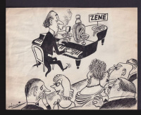 VÁRNAI György / SZABAD SZÁJ KARIKATÚRA A lapban megjelent grafika , szignós tusraj 23*18cm 1946-51.