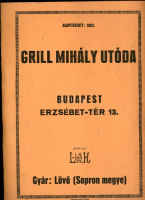 BUDAPEST 11935. Grill Mihály utóda - Késárúgyár és acélárú nagykereskedés 20 oldalas képes katalógus + árjegyzék!