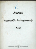 KASSA 1901. Schalkház nagyszálló rt. jelentése 10l