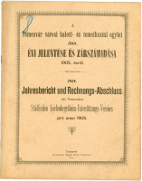 TEMESVÁR Városi halott és temetkezési egylet évi jelentése..1905. 16l névsorral