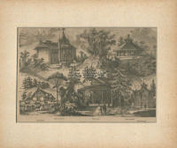 A PESTI ÁLLATKERT ritka fametszet paszpartuban 25*17 cm 1880-90. ca.
