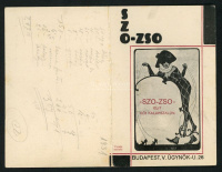 BUDAPEST 1931. SZO-ZSO Kalapszalon, Ügynök utca, dekoratív kinyithatós reklám cégkártya