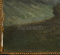 Sidlovits Kálmán (működött a XX. sz. első felében): Bacsóház a Tátraalján. Olaj, karton. Jelezve balra lent. Hátoldalán autográf felirattal. Apró felületi sérüléssel. Dekoratív, sérült fakeretben. 34,5x50 cm