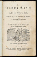 [Csereney József Benedek]: Der fromme Christ. Ein Lehr- und Gebeth-Buch, welches alle gut gesinnte Christen verstehen, und die Meisten brauchen können. Von einem vieljährigen Seelsorger aus dem Stuhlwissenburger Bisthum. Ofen, 1829, Joseph