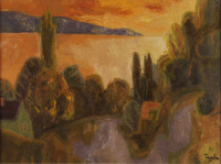 Tamás Ervin (1922-1996): Alkony Badacsonyban